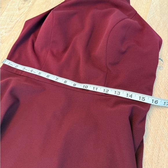 David’s Bridal Burgundy Wine High Low Dress Pockets sz 12 - Picture 3 of 7